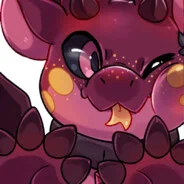 Spenz being a happy red colored kobold.